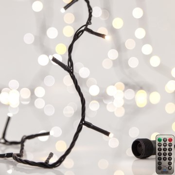 LED vanjski svjetleći niz CLUSTER 200xLED/8 funkcija 2,1 m IP44 topla bijela + daljinski upravljač