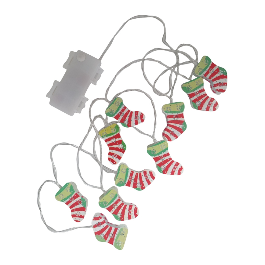 LED vanjski svjetlosni lanac 10xLED/2xAA 1,65 m IP44 topla bijela čarape