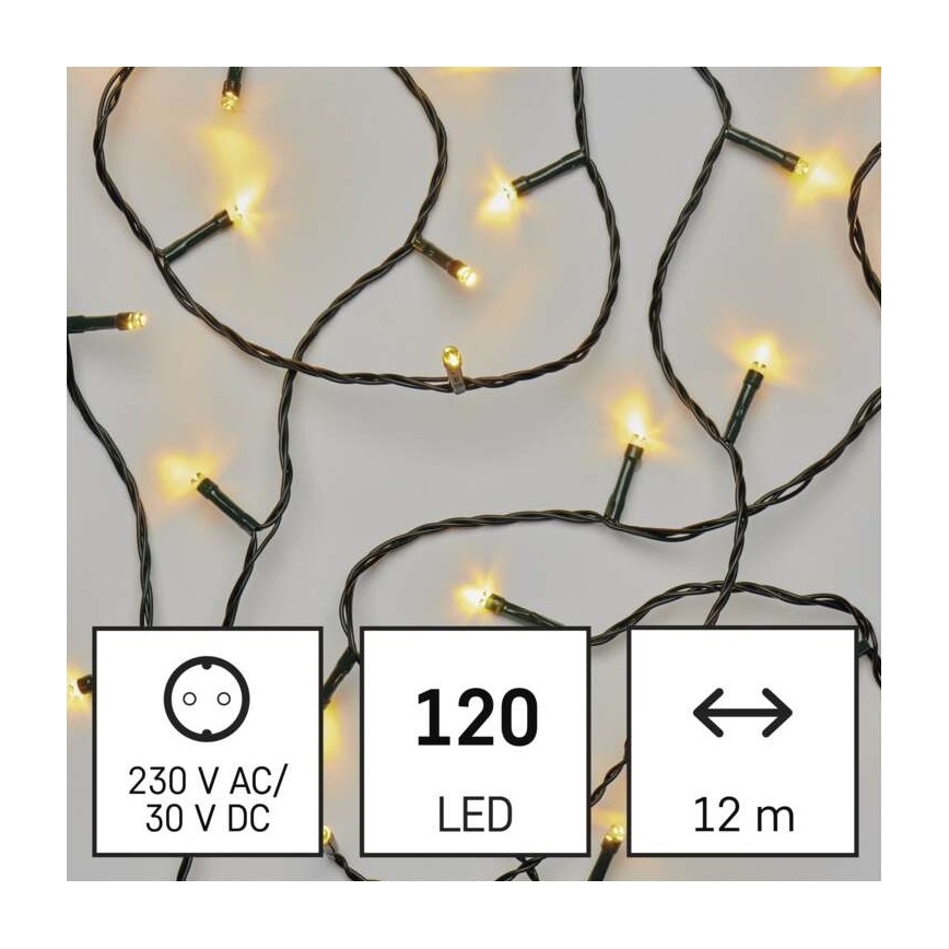 LED  vanjski svjetlosni lanac 120xLED/8 načina 17m IP44 topla bijela