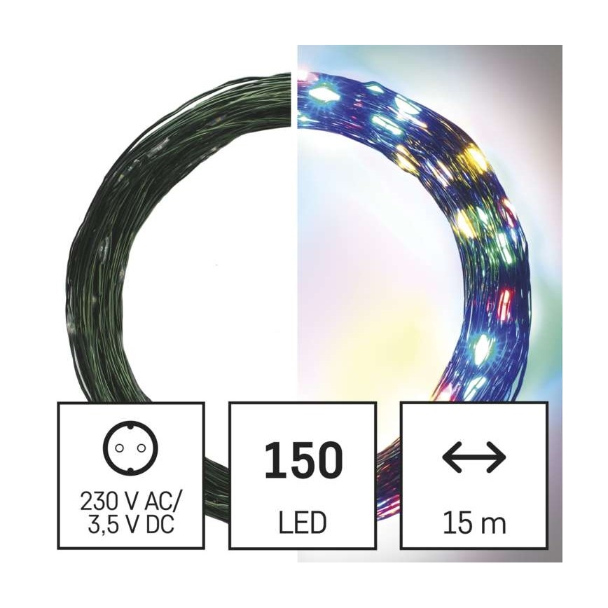 LED vanjski svjetlosni lanac 150xLED/20m IP44 višebojni