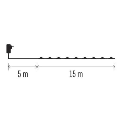 LED vanjski svjetlosni lanac 150xLED/20m IP44 višebojni