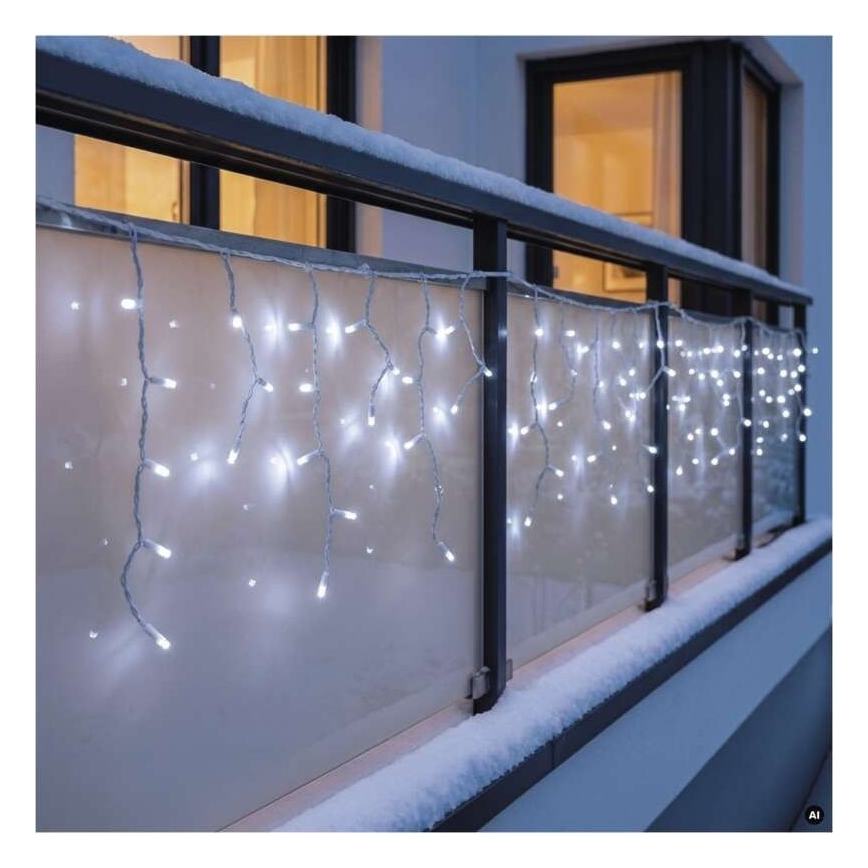 LED vanjski svjetlosni lanac 50xLED/3x0,4m IP44 hladna bijela