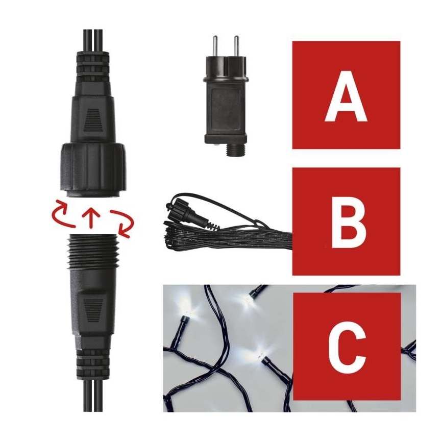 LED vanjski svjetlosni niz 100xLED/15m IP44 hladno bijela