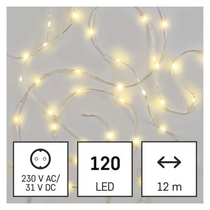 LED vanjski svjetlosni niz 120xLED/17m IP44 topla bijela