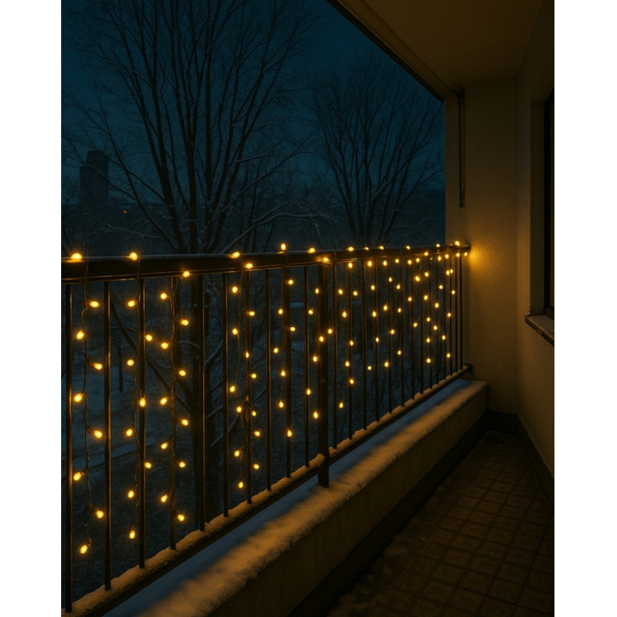 LED vanjski svjetlosni niz 200xLED/230V 7,6 m IP44 crna
