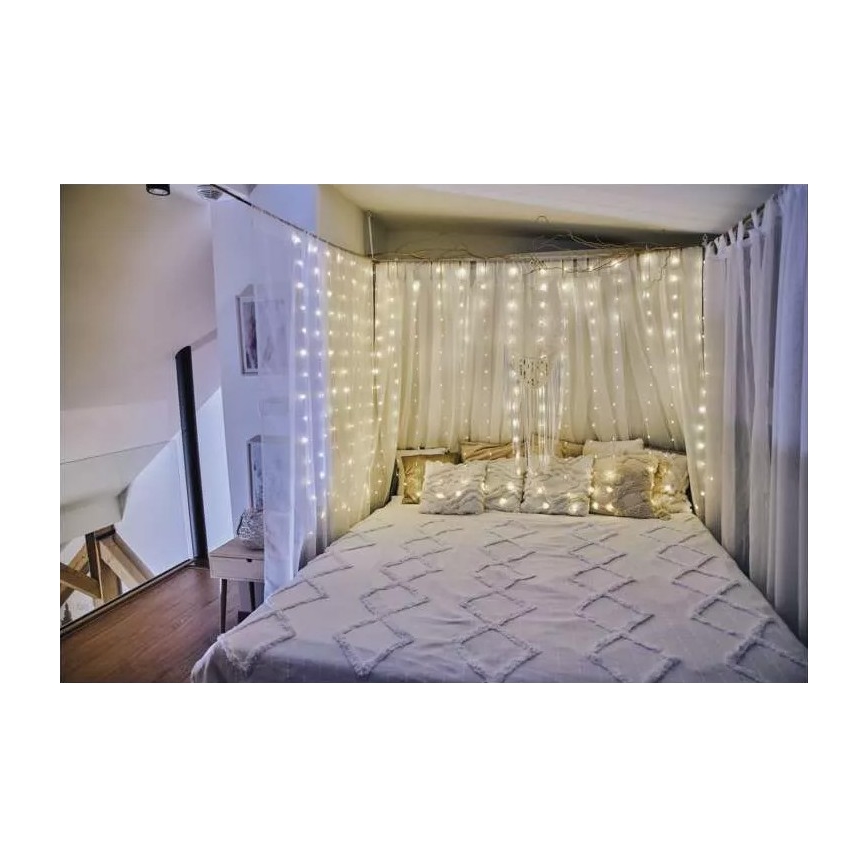 LED vanjski svjetlosni niz 240xLED/8 funkcija 6,7 m IP44 toplo bijela