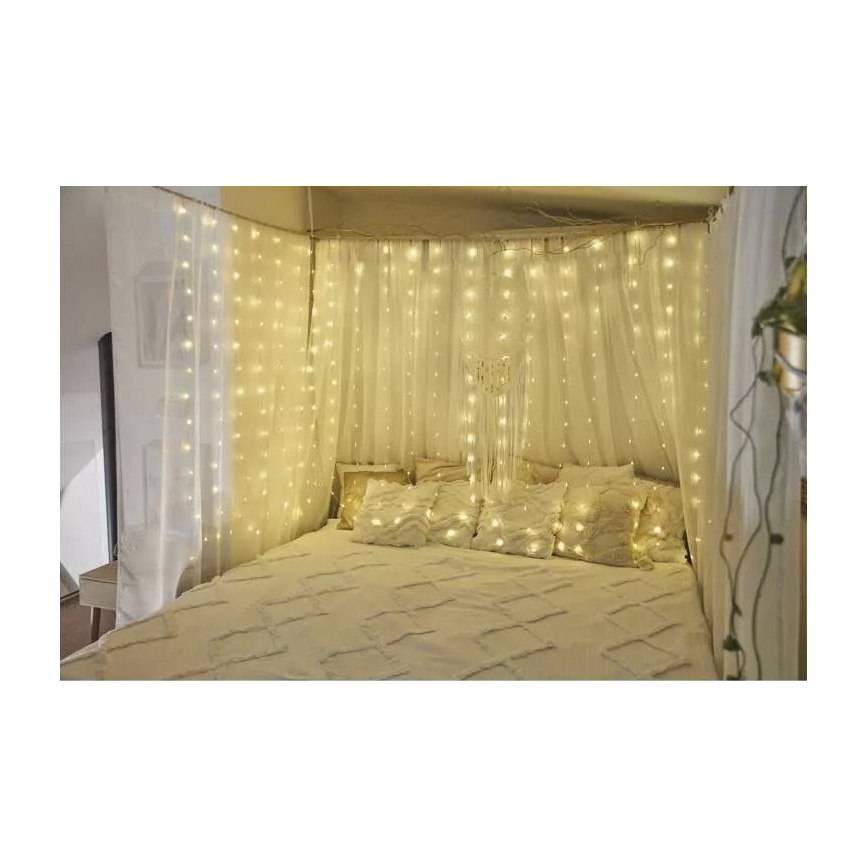 LED vanjski svjetlosni niz 240xLED/8 funkcija 6,7 m IP44 toplo bijela
