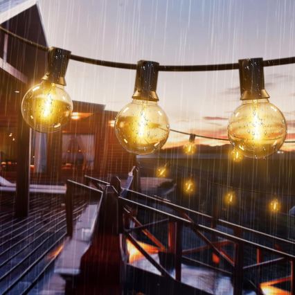 LED vanjski dekorativni niz s mogućnošću prigušivanja 25xE12/1W/24/230V 17,5 m IP65 crna + daljinski upravljač