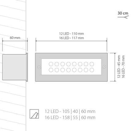 LED Vanjsko osvjetljenje 1x12LED/1W/230V IP54