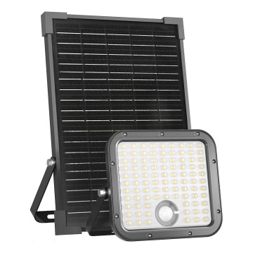 LED Vanjsko solarno reflektorsko svjetlo sa senzorom LED/30W/6,4V IP65 3000/4000K 6000 mAh + daljinski upravljač