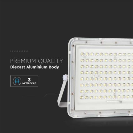 LED Vanjsko solarno reflektorsko svjetlo LED/20W/3,2V 6400K bijela IP65 16000 mAh + daljinski upravljač