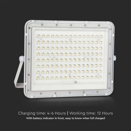 LED Vanjsko solarno reflektorsko svjetlo LED/20W/3,2V 6400K bijela IP65 16000 mAh + daljinski upravljač