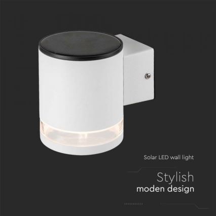 LED Vanjsko solarno zidno svjetlo LED/1W/3,7V 3000K IP54 1200 mAh bijela