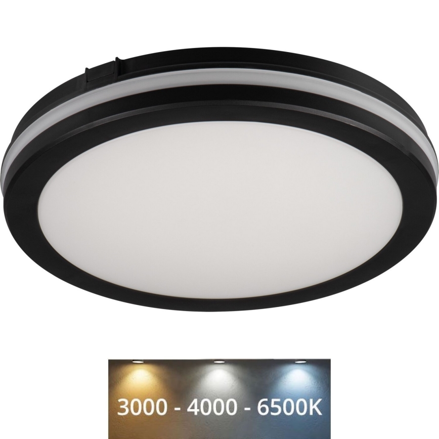 LED Vanjsko stropno svjetlo BENO ECO LED/30W/230V 3000/4000/6500K promjer 30 cm IP65 crna