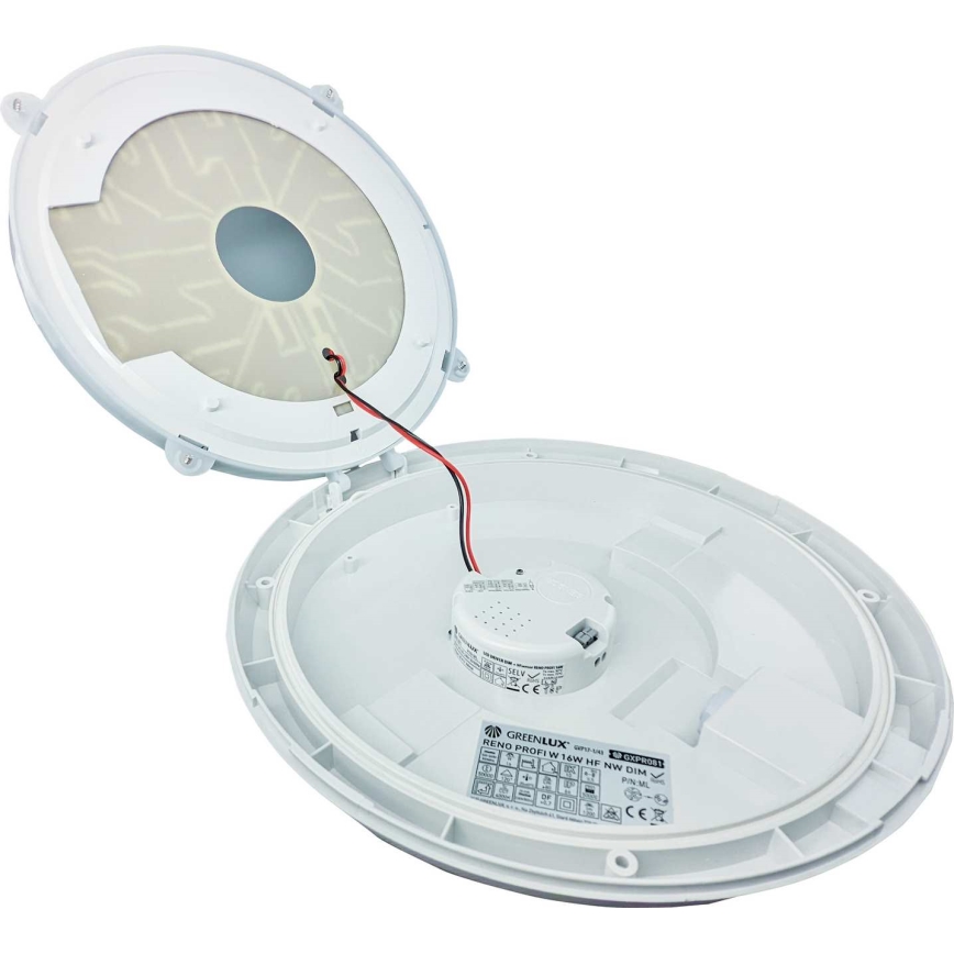LED Vanjsko stropno svjetlo s senzorom RENO LED/16W/230V IP66 bijela