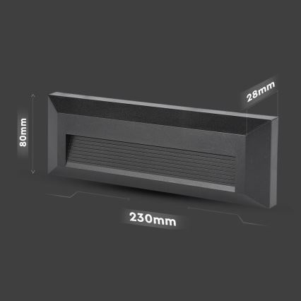 LED Vanjsko stubišno svjetlo LED/3W/230V IP65 3000K crna