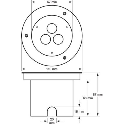 LED Vanjsko svjetlo za prilaz SIBAR 3xLED/1W/230V IP67 4000K