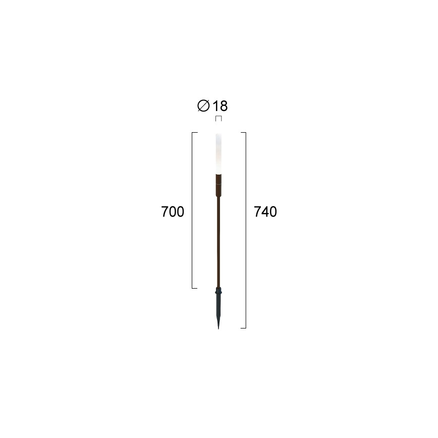 LED vanjsko svjetlo STICK LED/1,5W/24V IP65 smeđa