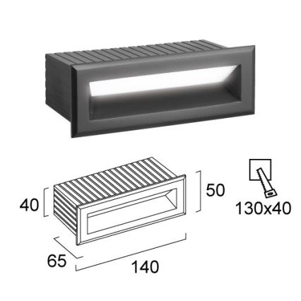 LED vanjsko ugradno svjetlo FLIK LED/3W/230V IP65 antracit