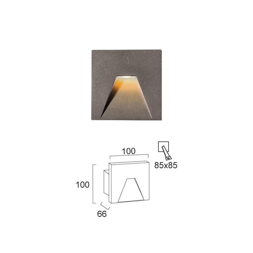LED vanjsko ugradno svjetlo SPACE LED/4W/230V IP65 sivo
