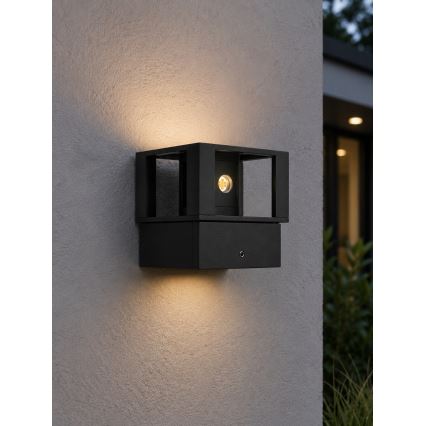 LED vanjsko zidno svjetlo LED/12W/230V IP54 crno