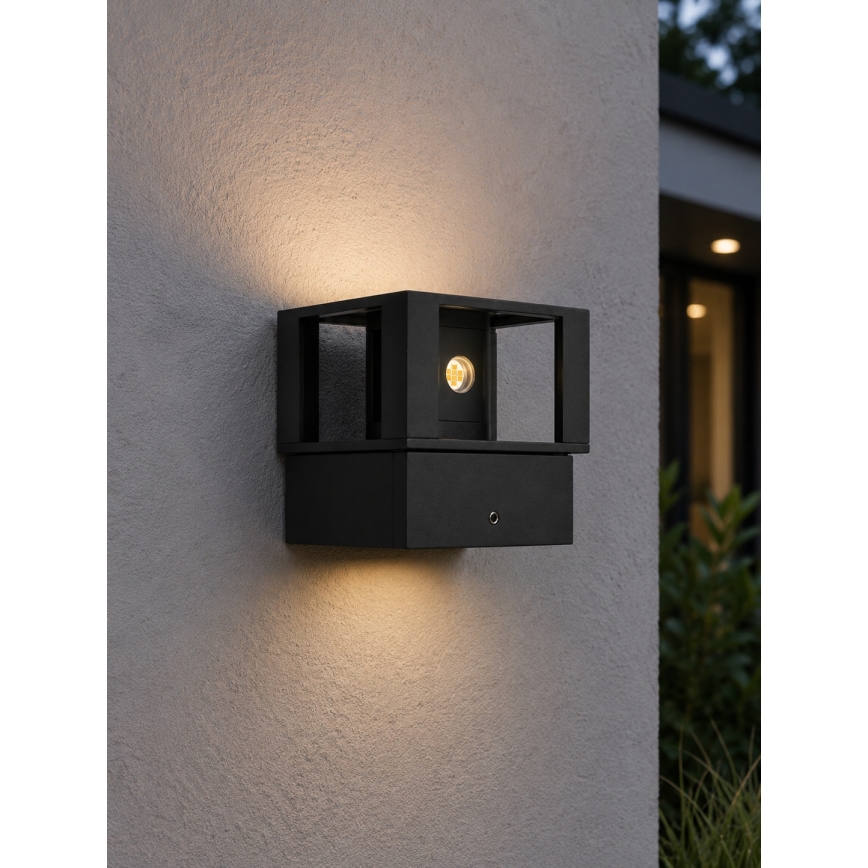 LED vanjsko zidno svjetlo LED/12W/230V IP54 crno