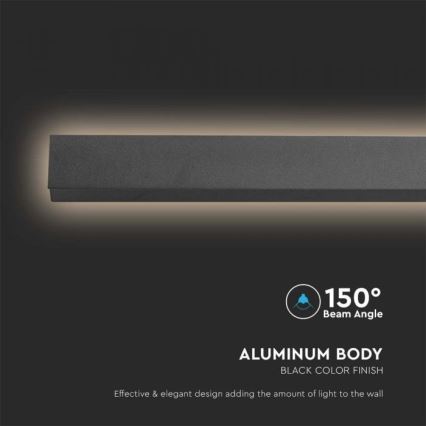 LED vanjsko zidno svjetlo LED/16W/230V 3000K IP65 101 cm crno