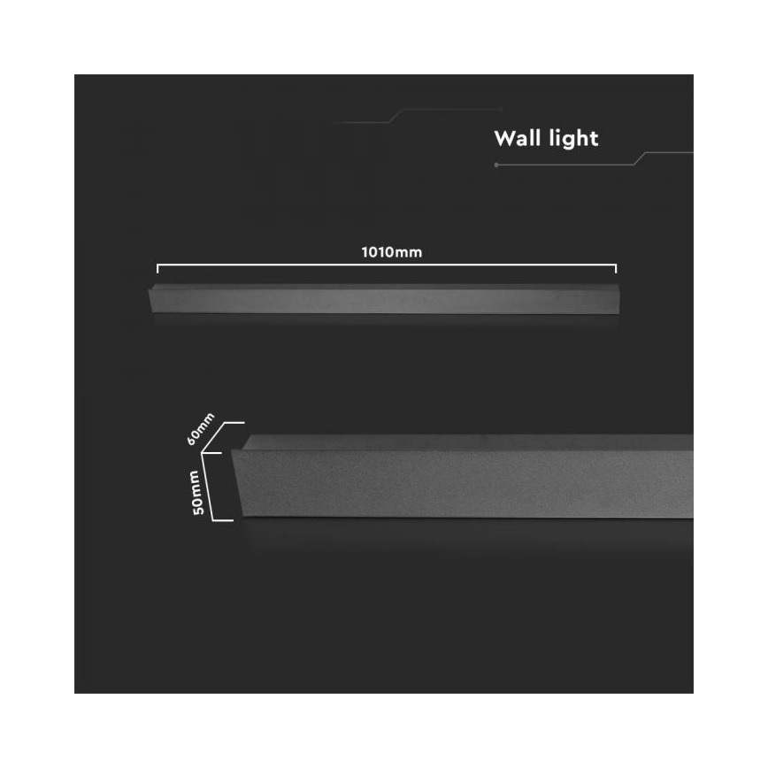 LED vanjsko zidno svjetlo LED/16W/230V 3000K IP65 101 cm crno