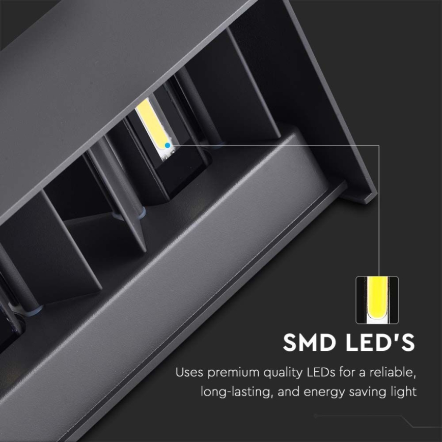 LED vanjsko zidno svjetlo LED/24W/230V 3000K IP65 crno