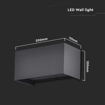 LED vanjsko zidno svjetlo LED/24W/230V 3000K IP65 crno