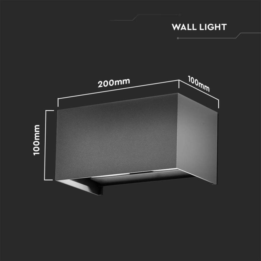 LED vanjsko zidno svjetlo LED/24W/230V 4000K IP65 antracit