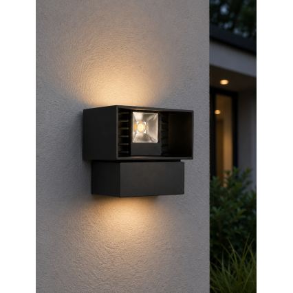 LED vanjsko zidno svjetlo LED/6W/230V IP54 crno