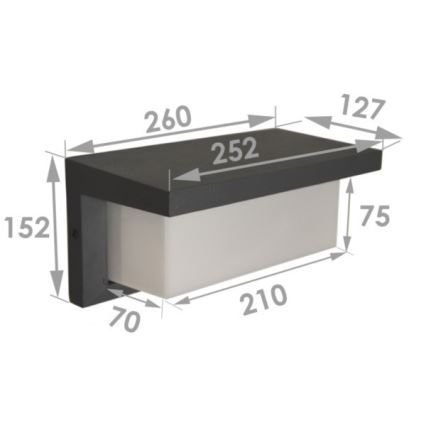 LED vanjsko zidno svjetlo NEELY LED/12W/230V IP54 crno