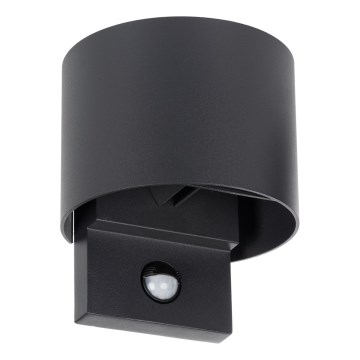LED vanjsko zidno svjetlo s detektorom pokreta i sumraka REKA LED/7W/230V IP54 antracit okruglo
