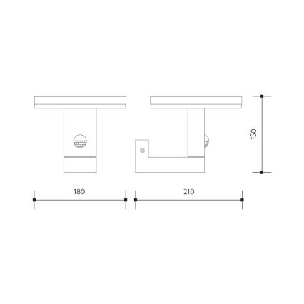 LED Vanjsko zidno svjetlo s senzorom BARI LED/10W/230V 4000K IP54 antracit