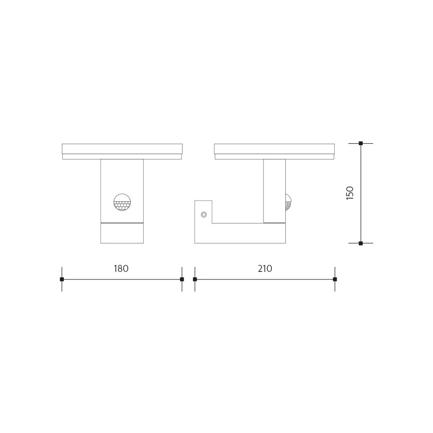 LED Vanjsko zidno svjetlo s senzorom BARI LED/10W/230V 4000K IP54 antracit