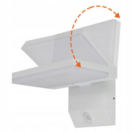 LED vanjska zidna svjetiljka s detektorom pokreta LED/18W/230V IP44 bijela