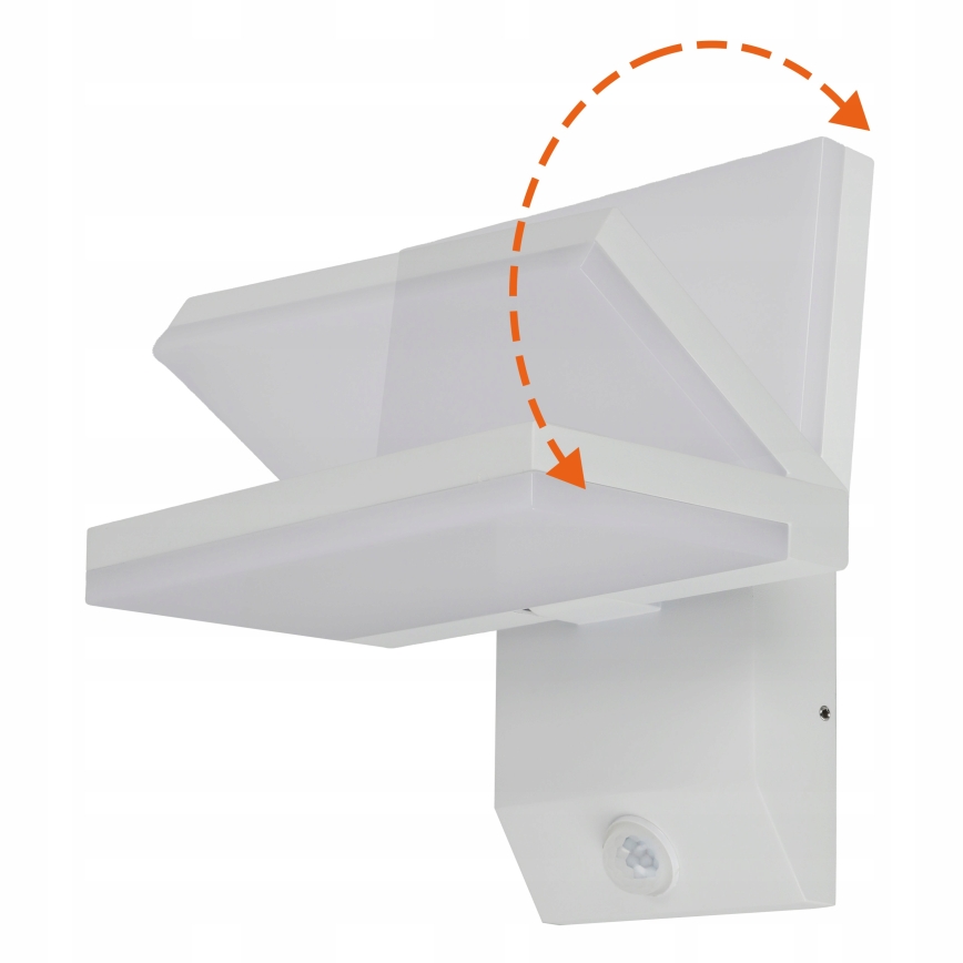 LED vanjska zidna svjetiljka s detektorom pokreta LED/18W/230V IP44 bijela