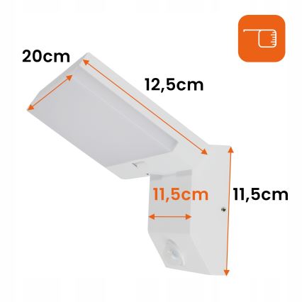 LED vanjska zidna svjetiljka s detektorom pokreta LED/18W/230V IP44 bijela