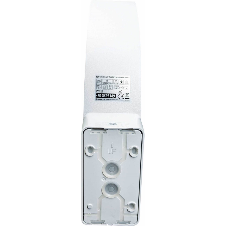 LED Prilagodljivo vanjsko zidno svjetlo s senzorom pokreta i sumraka LED/12/15/20W/230V IP65 bijelo