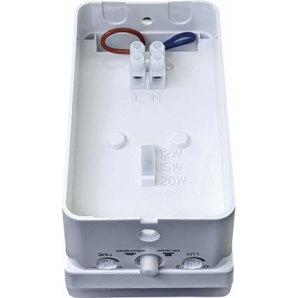 LED Prilagodljivo vanjsko zidno svjetlo s senzorom pokreta i sumraka LED/12/15/20W/230V IP65 bijelo