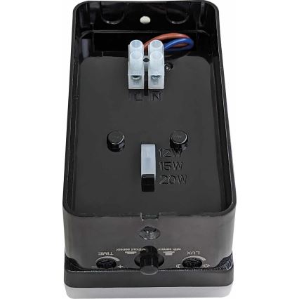 LED prigušivo vanjsko zidno svjetlo sa senzorom pokreta i sumraka LED/12/15/20W/230V IP65 crno