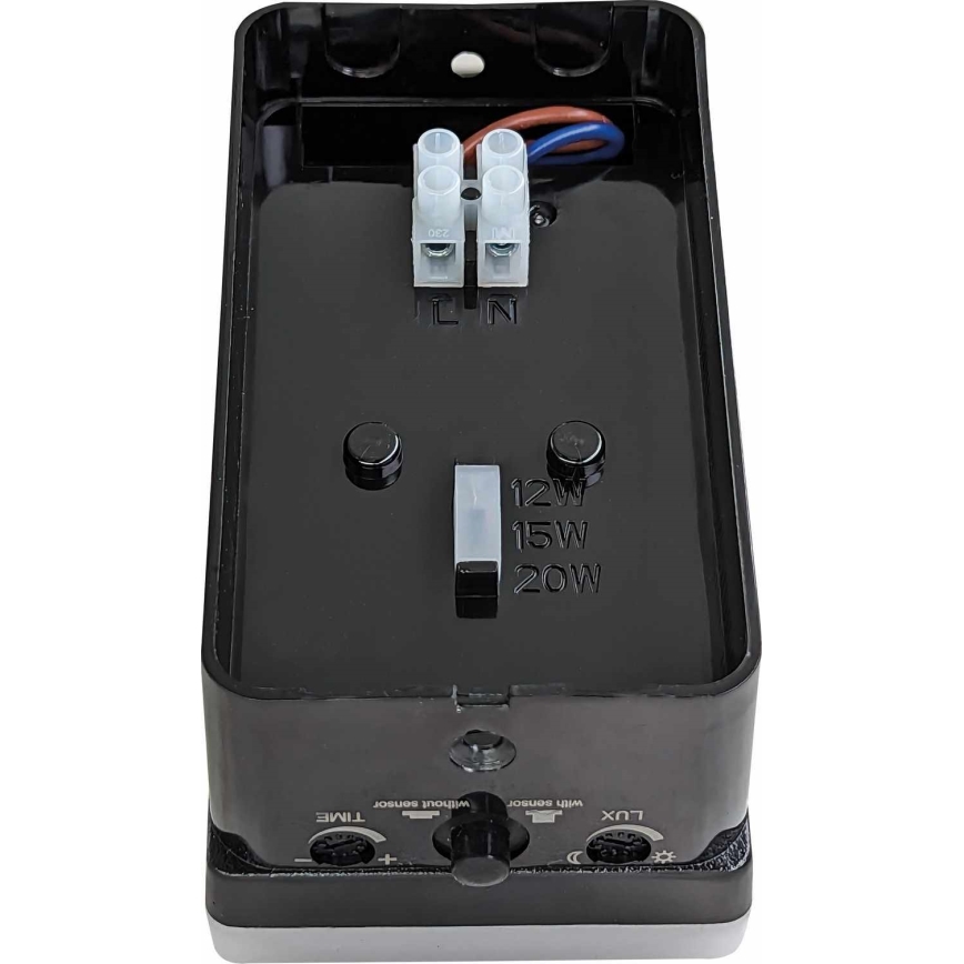 LED prigušivo vanjsko zidno svjetlo sa senzorom pokreta i sumraka LED/12/15/20W/230V IP65 crno