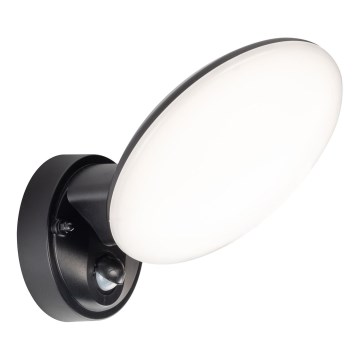 LED vanjsko zidno svjetlo s senzorom pokreta i sumraka OLAF LED/10W/230V IP44 crno