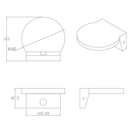 LED Vanjsko zidno svjetlo s senzorom TESA LED/10W/230V IP54 crna