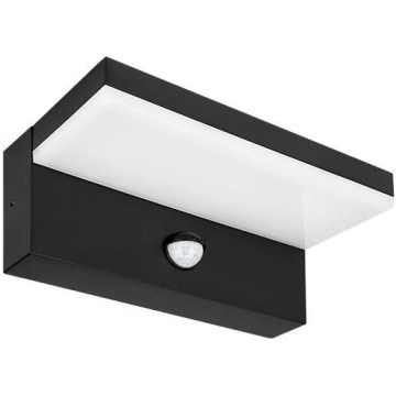 LED vanjsko zidno svjetlo sa senzorom HESTIO LED/9W/230V 4000K IP44 crno