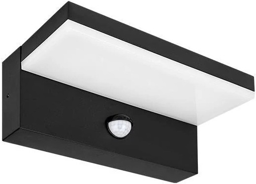 LED vanjsko zidno svjetlo sa senzorom HESTIO LED/9W/230V 4000K IP44 crno