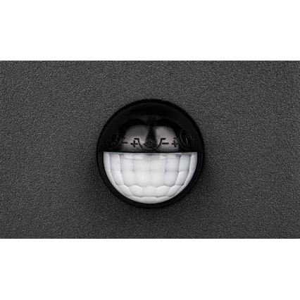 LED vanjsko zidno svjetlo sa senzorom HESTIO LED/9W/230V 4000K IP44 crno