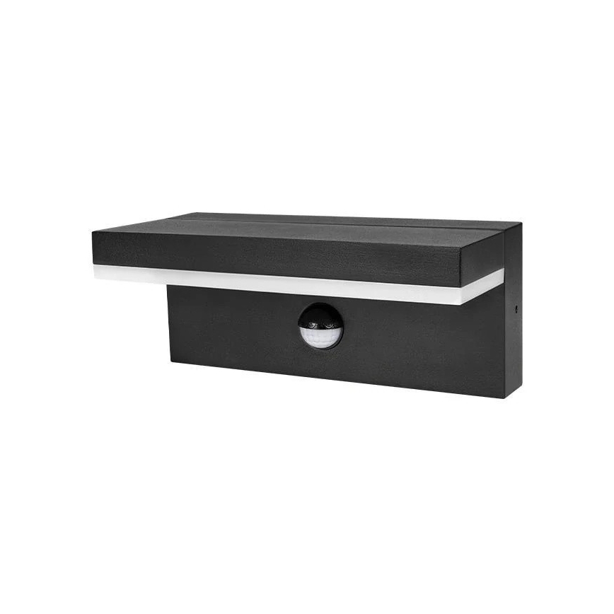 LED vanjsko zidno svjetlo sa senzorom HESTIO LED/9W/230V 4000K IP44 crno