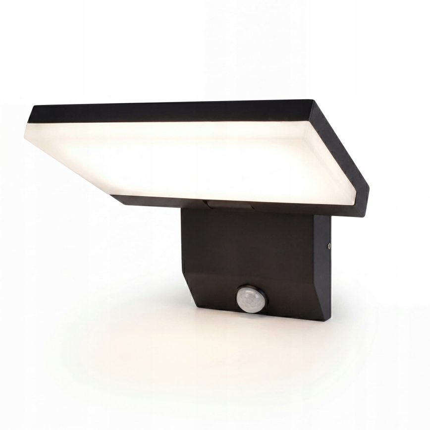 LED vanjsko zidno svjetlo sa senzorom pokreta LED/18W/230V IP44 crno